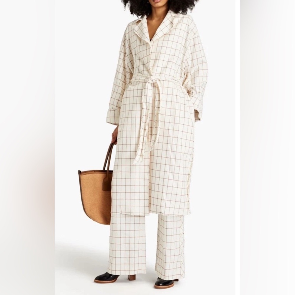 Zimmermann Cream and Brown Plaid Ensemble Coat